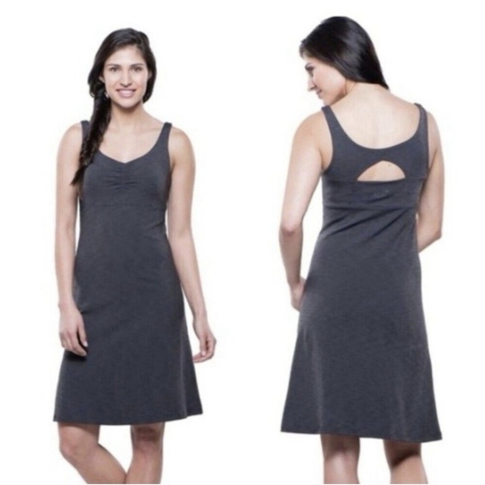 Kuhl Mova Aktiv Dark Gray Short Sleeveless‎ Built In Bra Dress Women's Size XS